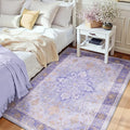 RELEANY Area Rugs 3'x4' Washable Non-Slip, Floral Vintage Distress Print by RELEANY