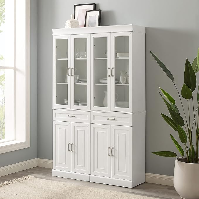 Crosley Furniture Stanton 2-Piece Glass Door Kitchen Storage Pantry Cabinet - Image 2