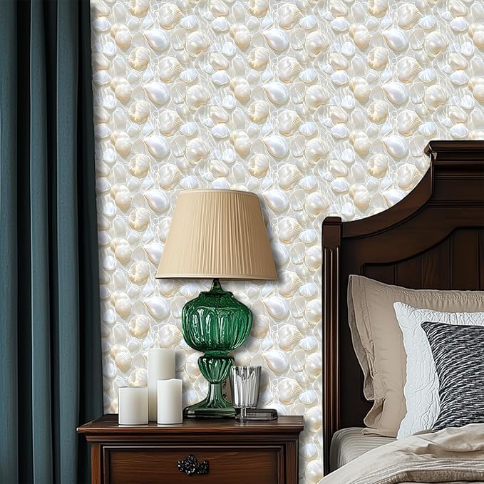 HOMETITUTE Pearl Pattern Wallpaper Peel and Stick Self Adhesive Vinyl Wall - Image 7