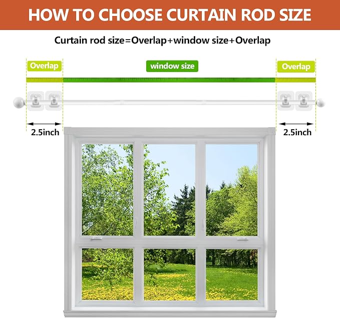 Curtain Rods No Drilling for Windows Set 30 to 45 Inch, 5/8 Inch Diameter - Image 6