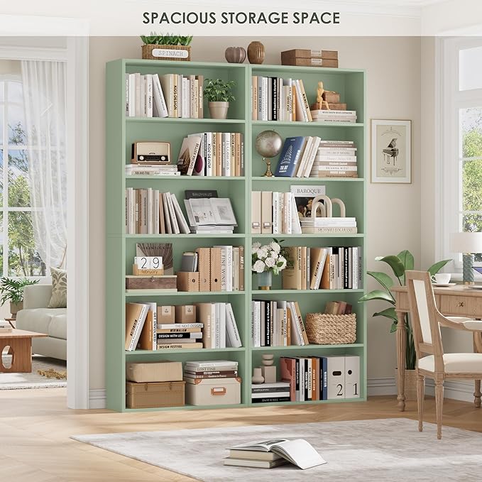 FOTOSOK 6-Tier Open Bookcase and Bookshelf, Freestanding Display Storage - Image 6
