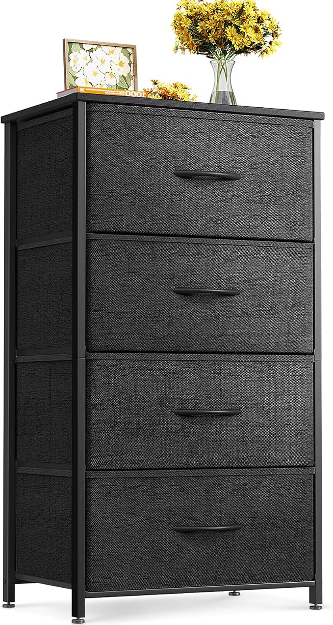 ODK Dresser for Bedroom with 4 Storage Drawers, Small Dresser Chest of Fabric by ODK