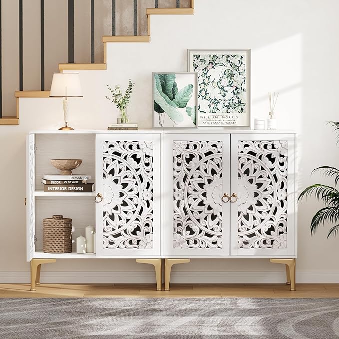 JOINICE Accent Cabinet with Doors, Sideboard Buffet Cabinet with Storage by Joinice