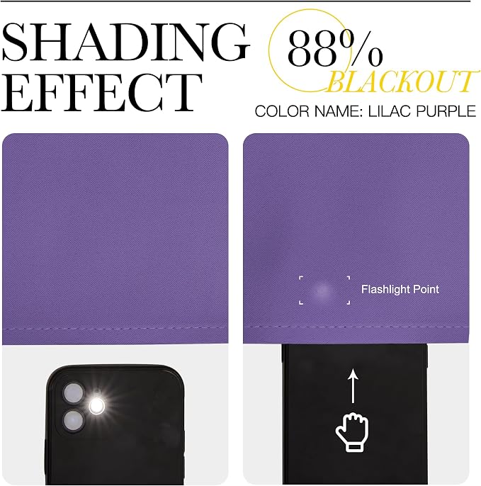 NICETOWN Blackout Curtains for Bedroom, Lilac Purple, 1 Pair, 42 by 45-inch - Image 4