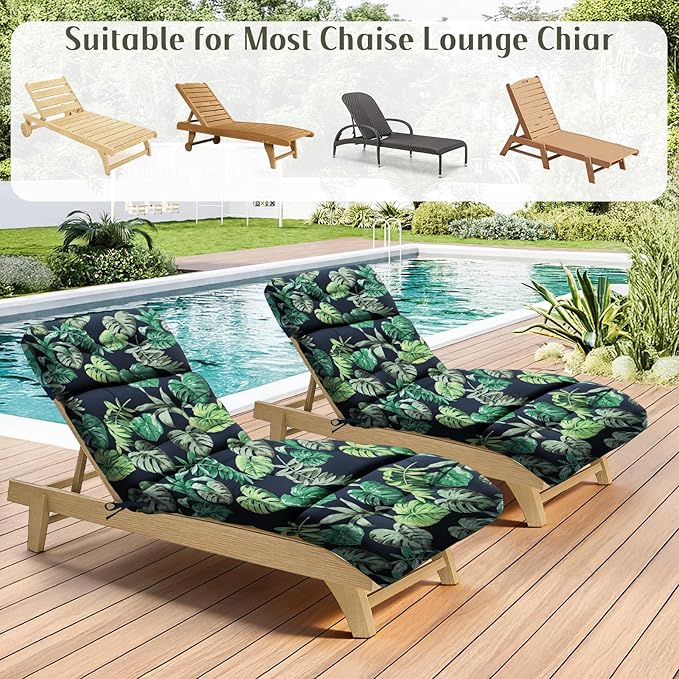 EverPine Outdoor Chaise Lounge Chair Cushion 74.4 x 22.8 x 4.7 Inche, Patio - Image 6