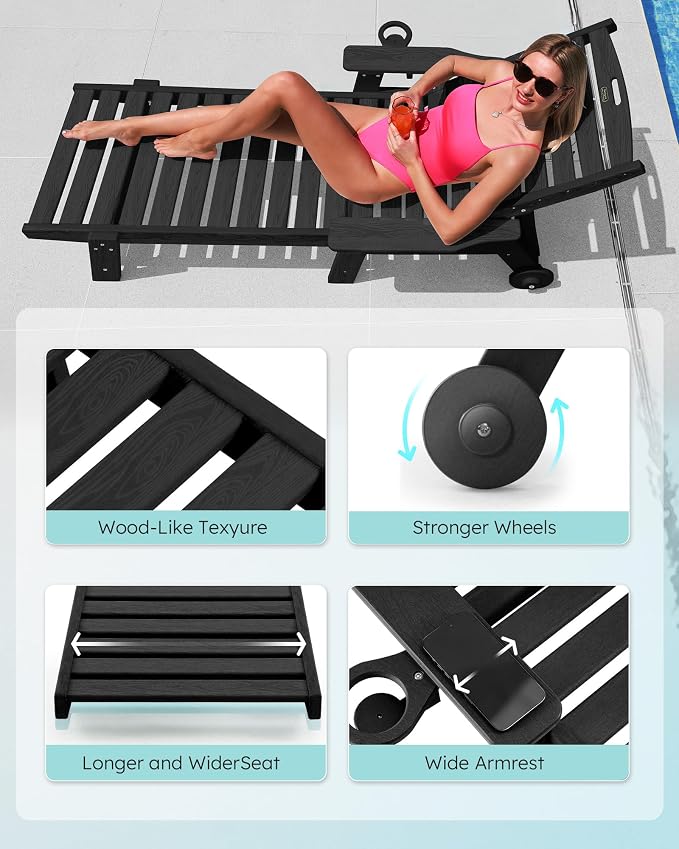 Patio Chaise Lounge Chair Outdoor - Image 5