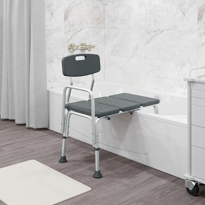Flash Furniture HERCULES Series 300 Lb. Capacity Adjustable Gray Bath & Shower - Image 3