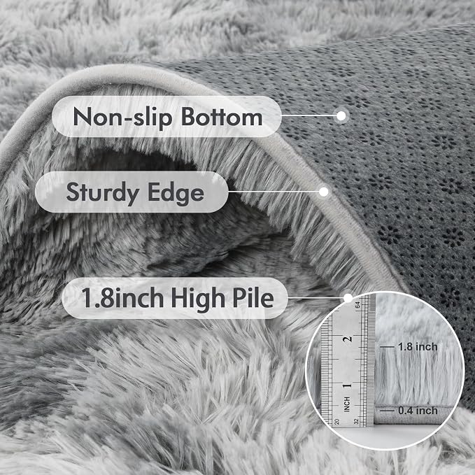 9x12 Ft Extra Large Shag Rugs for Living Room, Tie Dyed Ultra Soft Fluffy Furry - Image 5