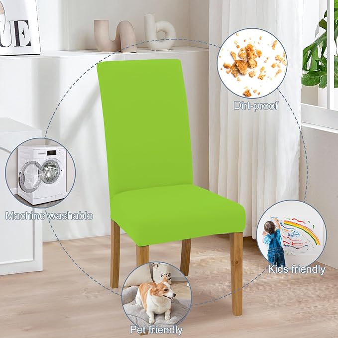 BIETYONE Stretch Dining Chair Covers Set of 6, Soft Removable Washable Kitchen - Image 6