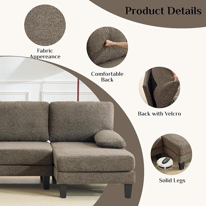 Karl home 110" U-Shape Sectional Couches - Image 3