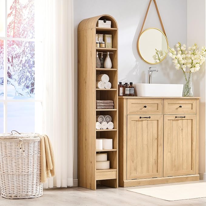 IFGET 67" Tall Arched Bookshelf, 8 Tiers Arch Bookcase - Image 6