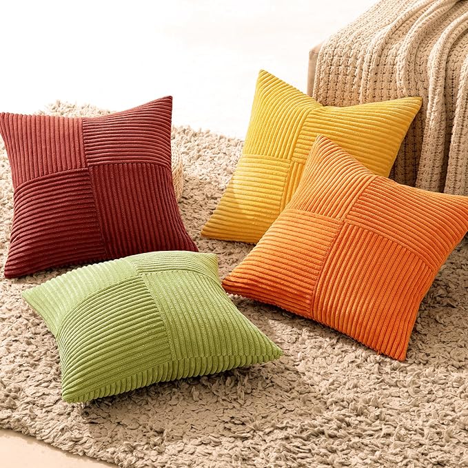 MIULEE Burnt Orange Decorative Throw Pillow Covers 18x18 Inch Set of 4 Boho - Image 5
