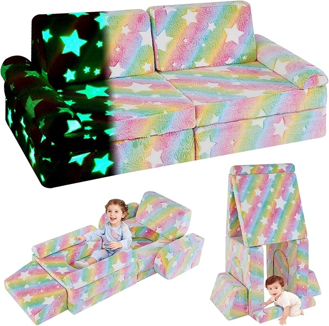 IFNOW Modular Kids Play Couch, Convertible & Washable Toddler Foam Couch Kids by IFNOW