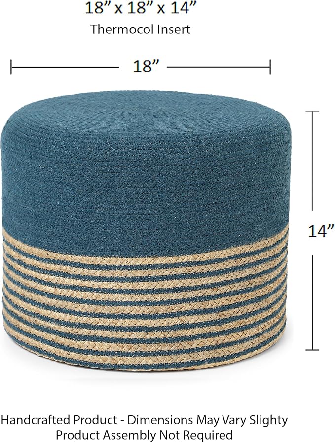 · REDEARTH · Cylindrical Pouf Foot Stool Ottoman - Image 2