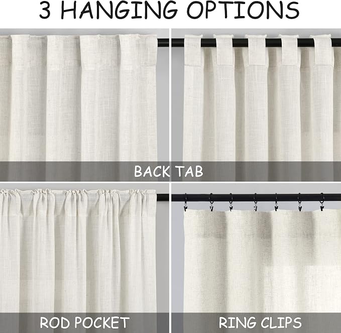 Nanspring Extra Long Curtains 2 Panels 116 Inches Long - Image 2