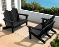 SERWALL Folding Adirondack Bench, HDPE All-Weather Adirondack Loveseat Set of 2 by SERWALL