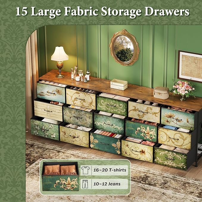 Tohomeor Dresser for Bedroom Chest of Drawers Fabric Dresser for Closet - Image 6