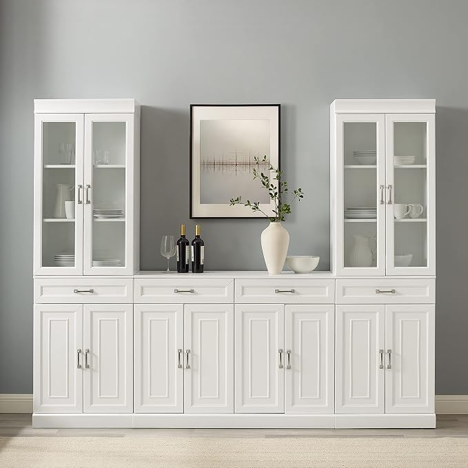 Crosley Furniture Stanton 3-Piece Sideboard Buffet Cabinet and Glass Door - Image 7