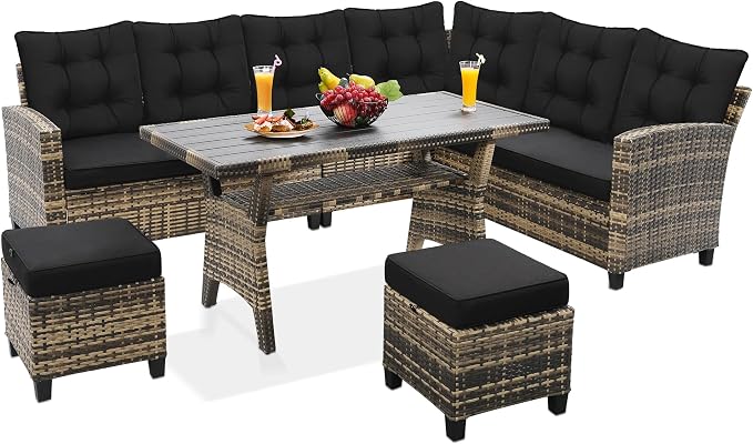KROFEM 6-Piece Patio Furniture Set, Outdoor Sectional Sofa by KROFEM