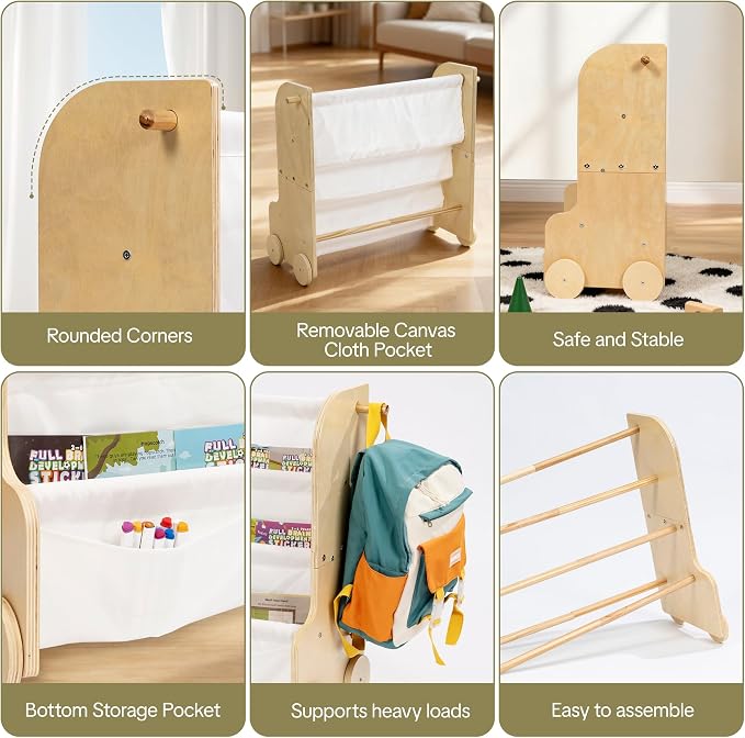 WONFUlity 4-Tier Kids Bookshelf, Book Shelf - Image 5
