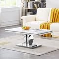 Henf 47" Modern White Faux Marble Coffee Table by Henf