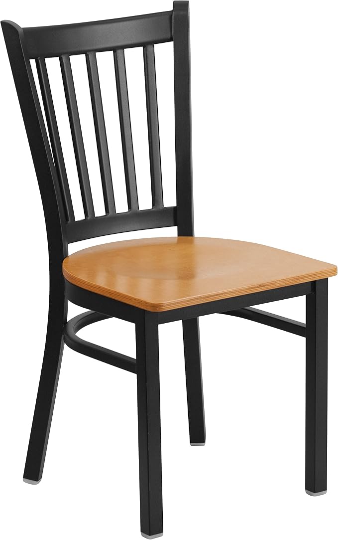 Flash Furniture HERCULES Series Black Vertical Back Metal Restaurant Chair by FlashFurniture