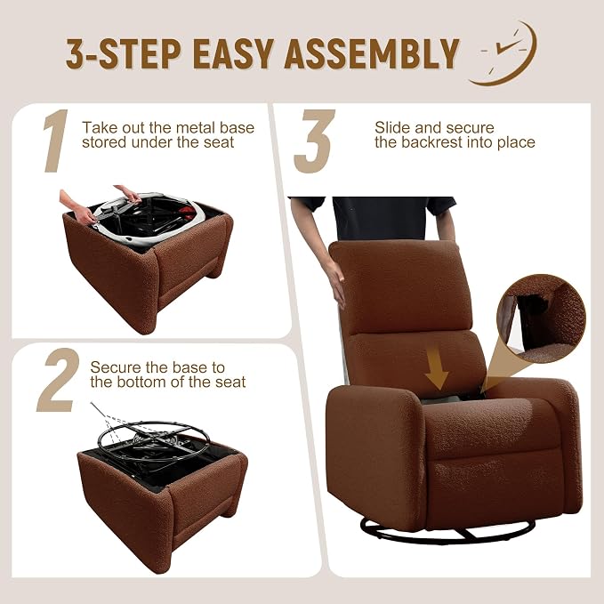 Korser 360° Rocking Chair, Nursery Rocker Chair - Image 6
