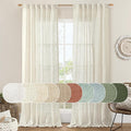 LAMIT Cream Ivory Linen Curtains 95 Inches Long 2 Panels Set by LAMIT