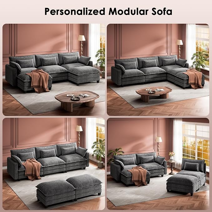 Marsail Modular Sectional Sofa 110.6" U-Shaped Modern Comfy Cloud Couch - Image 7