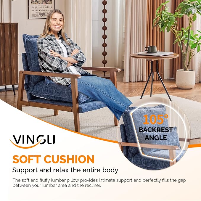 VINGLI Mid-Century Modern Cloud Accent Armchair - Image 9