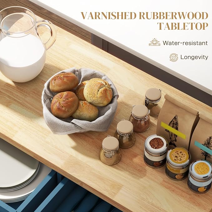 HOMCOM Kitchen Island Cart - Image 3