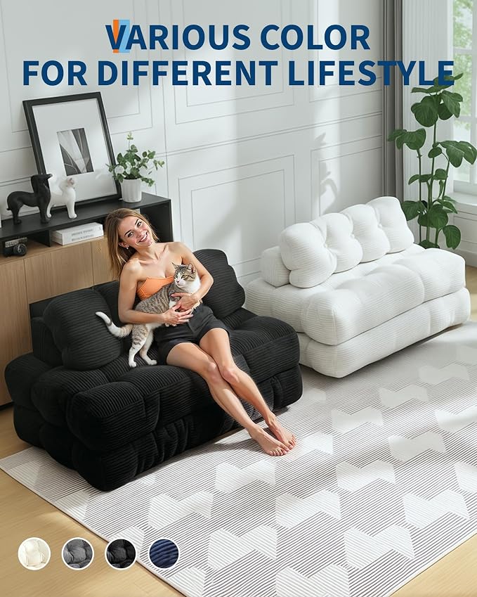 Folding Sofa Bed, 1 Person Sleeper Sofa - Image 4
