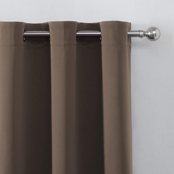 LEMOMO Chocolate Brown Blackout Curtains 38 x 54 Inch Length/Set of 2 Curtain - Image 7