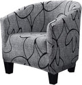 SearchI Club Chair Slipcover Stretch Barrel Chair Covers Printed Tub Chair by SearchI