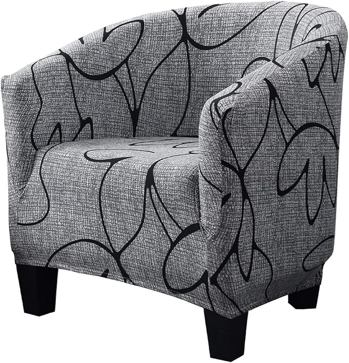 SearchI Club Chair Slipcover Stretch Barrel Chair Covers Printed Tub Chair by SearchI