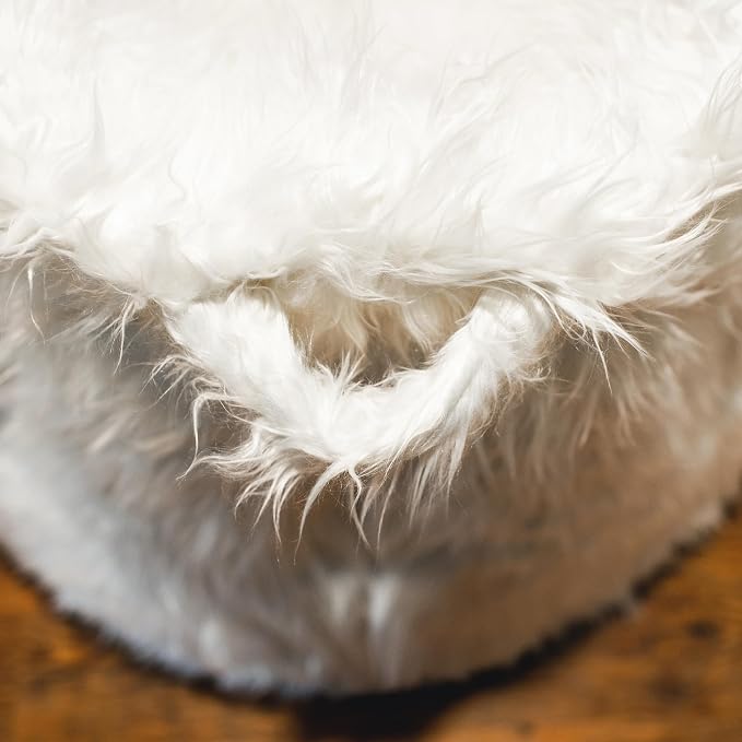 Big Joe Milano Bean Bag Chair, Ivory Shag Fur, Soft Faux Fur, 2.5 feet - Image 6