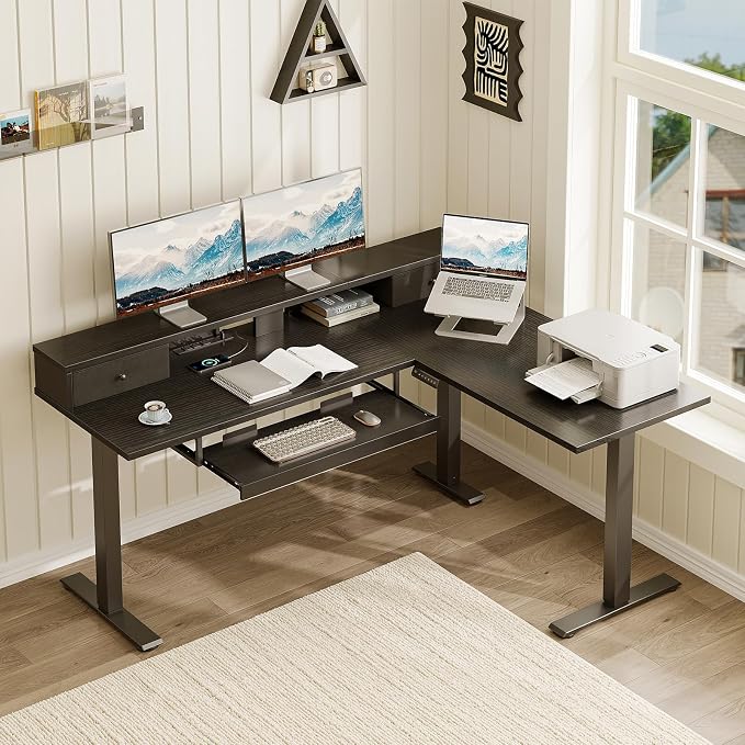 Casaottima 59 Inch Electric L-Shaped Standing Desk - Image 2