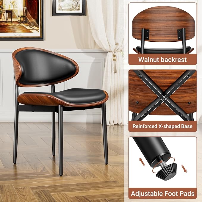 YaFiti Dining Chairs Set of 2, Dining Room and Kitchen Chairs, Mid Century - Image 6