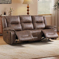 EBELLO Faux Leather Manual Recliner 3 Seater Reclining Sofa Chair, 3 Seat Sofa by EBELLO