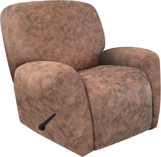 ANARACHON Recliner Chair Covers Leather Look, 4 Pieces Recliner Covers Non Slip by ANARACHON