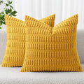MIULEE Pack of 2 Corduroy Decorative Throw Pillow Covers 16x16 Inch Soft Boho by MIULEE