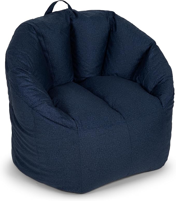 Big Joe Milano Bean Bag Chair for Kids, Denim Cobalt Lenox, Durable Woven by BigJoe