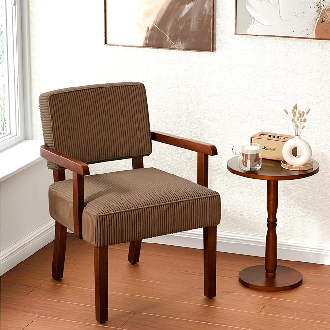 FAGAGA Corduroy Accent Chair, Mid Century Modern Armchairs by FAGAGA