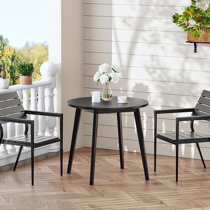 HOOBRO Bamboo Dining Table, Round Dining Table - Image 3