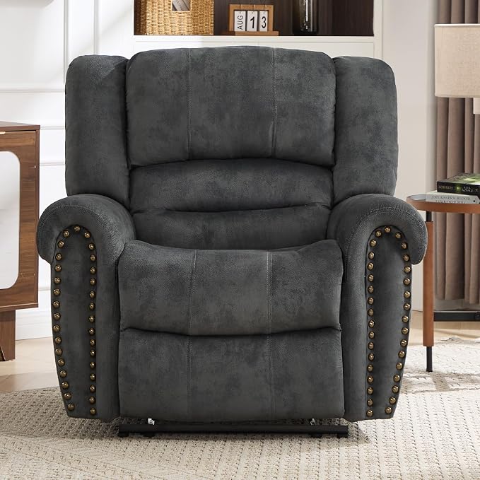 CANMOV Manual Recliner Chair, Classic and Traditional Fabric Recliner Chair - Image 6