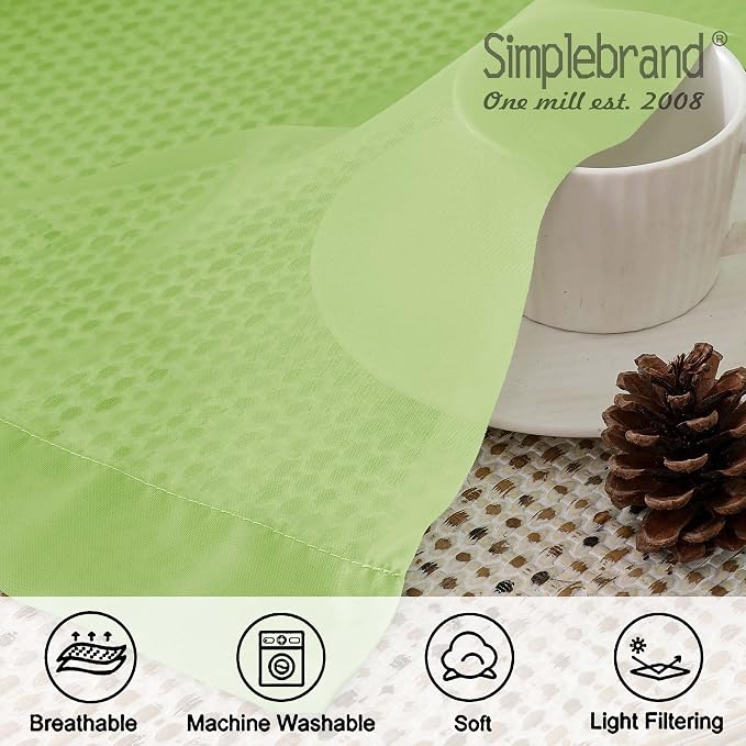 Simplebrand Lime Sheer Curtains 84 Inches Long, Light Filtering Rod Pocket - Image 7