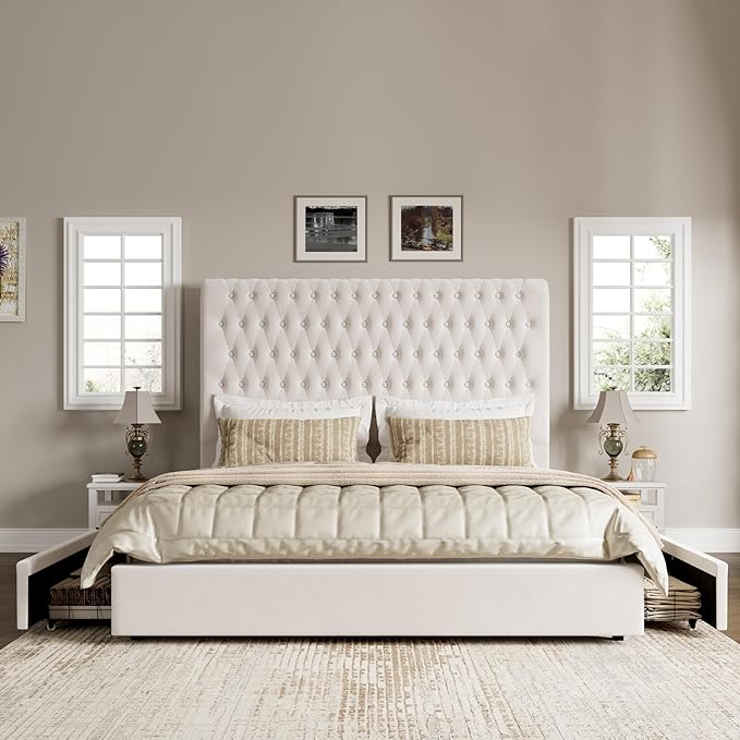 King Size Bed Frame 54" Tall Headboard - Image 7