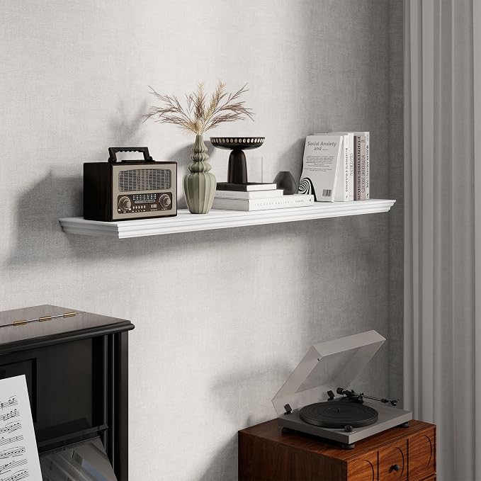 Fun Memories Floating Shelves 48 Inch Long, 9.3 Inch Deep Classic Crown Molding - Image 5