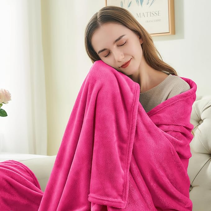 BEDELITE Fleece Blanket Twin Size Hot Pink Valentines Throw Blankets - Image 5