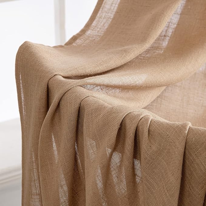 MIULEE Brown Linen Curtains 90 Inches Long - Image 6